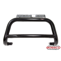 Black Nudge bar suitable for Nissan Navara D40 | Pathfinder R51 w/ 20" Modular Single Row LED Light Bar