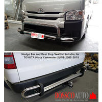Nudge Bar and Rear Step Towbar Suitable for TOYOTA Hiace Commuter SLWB 2005-18