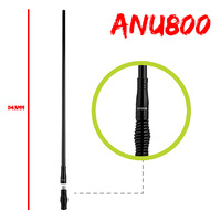 ORICOM ANU800 6.5DBi Black UHF CB Antenna with Detachable Fibreglass Pole